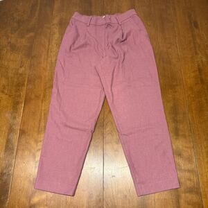 LOFT Women's M Mauve Pink Pull On Straight Ankle Dress Pants Stretch Waist